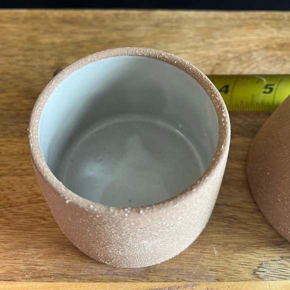 Citrine Canyon Collection Pottery Spice Jar Set of 2 w/ lids by Magenta - Picture 3 of 7